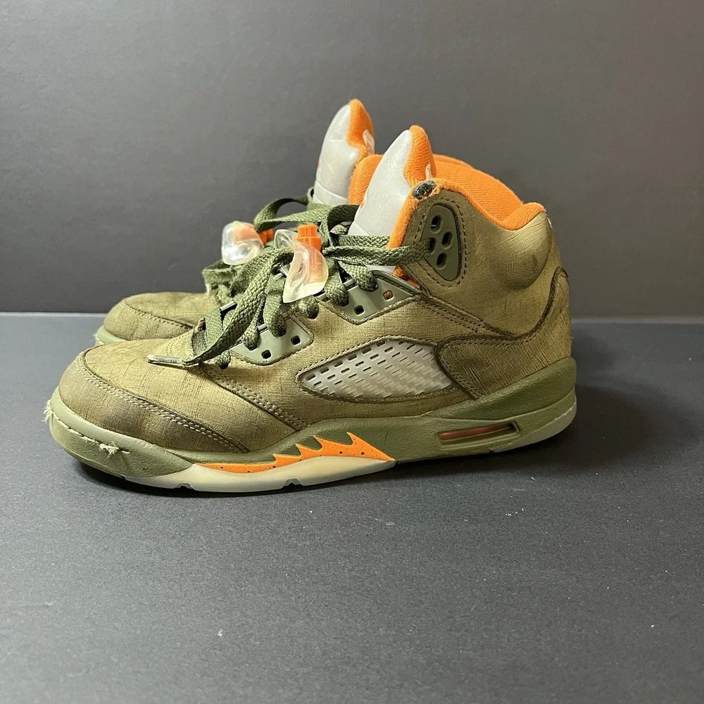 Nike Air Jordan 5 Retro Olive Green GS Youth Shoes Size 5.5Y 440888-308